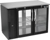 VBBN48HC-G-PT-B | 48" Narrow Depth Glass Doors Pass-thru Back Bar in Black