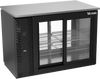 VBBN48HC-F-GS-PT-B | 48" Narrow Depth Sliding Glass Doors Food Rated Pass-thru Back Bar in Black