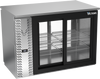 VBBN48HC-GS-PT-S | 48" Narrow Depth Sliding Glass Doors Pass-thru Back Bar in Stainless Steel