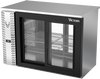 VBBN48HC-GS-PT-S | 48" Narrow Depth Sliding Glass Doors Pass-thru Back Bar in Stainless Steel