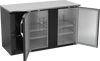 VBBN58HC-F-B | 58" Narrow Depth Solid Doors Food Rated Back Bar in Black