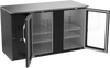 VBBN58HC-FG-B | 58" Narrow Depth Glass Doors Food Rated Back Bar in Black