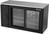 VBBN58HC-F-GS-B | 58" Narrow Depth Sliding Glass Doors Food Rated Back Bar in Black