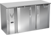 VBBN58HC-F-S | 58" Narrow Depth Solid Doors Food Rated Back Bar in Stainless Steel