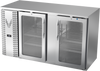 VBBN58HC-G-S | 58" Narrow Depth Glass Doors Back Bar in Stainless Steel