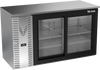 VBBN58HC-GS-S | 58" Narrow Depth Sliding Glass Doors Back Bar in Stainless Steel