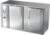 VBBN58HC-S | 58" Narrow Depth Solid Doors Back Bar in Stainless Steel