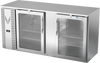 VBBN68HC-G-S | 68" Narrow Depth Glass Doors Back Bar in Stainless Steel