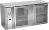 VBBN68HC-G-S | 68" Narrow Depth Glass Doors Back Bar in Stainless Steel