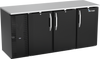 VBBN72HC-B | 72" Narrow Depth Solid Doors Back Bar in Black