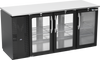 VBBN72HC-FG-PT-B | 72" Narrow Depth Glass Doors Food Rated Pass-thru Back Bar in Black