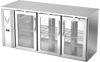 VBBN72HC-FG-PT-S | 72" Narrow Depth Glass Doors Food Rated Pass-thru Back Bar in Stainless Steel