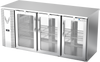 VBBN72HC-FG-PT-S | 72" Narrow Depth Glass Doors Food Rated Pass-thru Back Bar in Stainless Steel