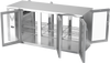 VBBN72HC-FG-PT-S | 72" Narrow Depth Glass Doors Food Rated Pass-thru Back Bar in Stainless Steel