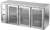 VBBN72HC-FG-S | 72" Narrow Depth Glass Doors Food Rated Back Bar in Stainless Steel