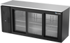 VBBN72HC-F-GS-B | 72" Narrow Depth Sliding Glass Doors Food Rated Back Bar in Black