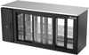 VBBN72HC-F-GS-PT-B | 72" Narrow Depth Sliding Glass Doors Food Rated Pass-thru Back Bar in Black