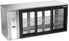 VBBN72HC-F-GS-PT-S | 72" Narrow Depth Sliding Glass Doors Food Rated Pass-thru Back Bar in Stainless Steel