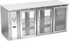VBBN72HC-G-PT-S | 72" Narrow Depth Glass Doors Pass-thru Back Bar in Stainless Steel
