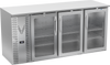 VBBN72HC-G-S | 72" Narrow Depth Glass Doors Back Bar in Stainless Steel