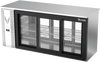 VBBN72HC-GS-PT-S | 72" Narrow Depth Sliding Glass Doors Pass-thru Back Bar in Stainless Steel