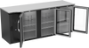 VBBN78HC-FG-B | 78" Narrow Depth Glass Doors Food Rated Back Bar in Black
