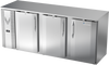 VBBN78HC-F-S | 78" Narrow Depth Solid Doors Food Rated Back Bar in Stainless Steel