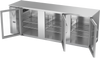VBBN94HC-G-S | 94" Narrow Depth Glass Doors Back Bar in Stainless Steel
