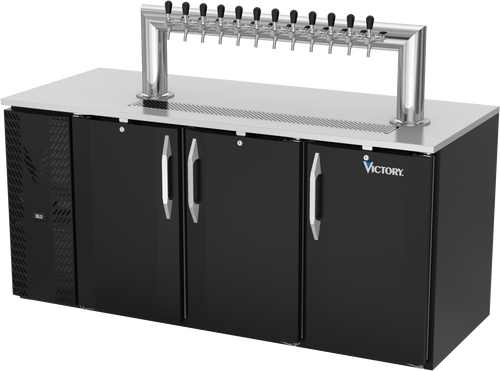 VDD72HC-B-12T | 72" Direct Draw Dispenser / 12 Tap Tower in Black