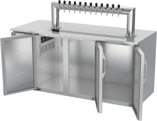 VDD72HC-S-12T | 72" Direct Draw Dispenser / 12 Tap Tower in Stainless Steel