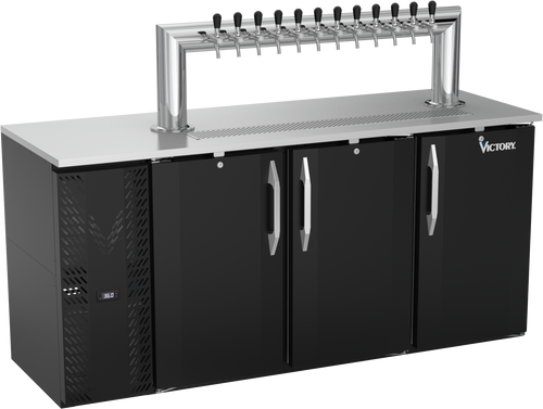 VDDN72HC-B-12T | 72" Direct Draw Dispenser / 12 Tap Tower in Black