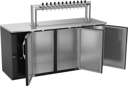 VDDN72HC-B-12T | 72" Direct Draw Dispenser / 12 Tap Tower in Black