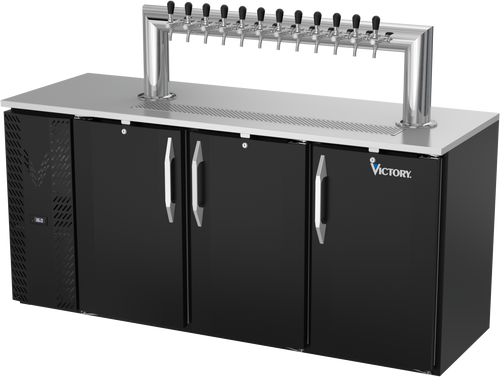 VDDN72HC-B-12T | 72" Direct Draw Dispenser / 12 Tap Tower in Black