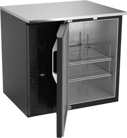 VBB36HC-B | 36" Solid Door Back Bar in Black
