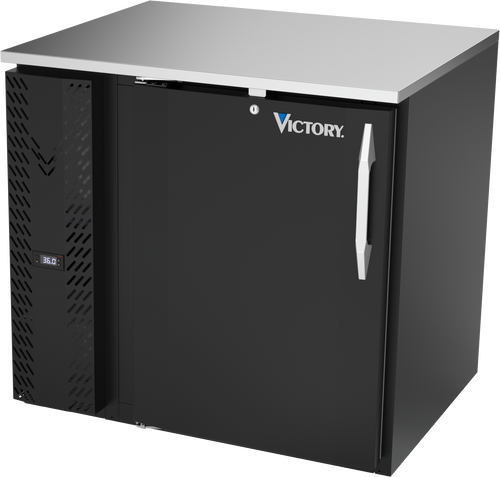 VBB36HC-F-B | 36" Solid Door Food Rated Back Bar in Black