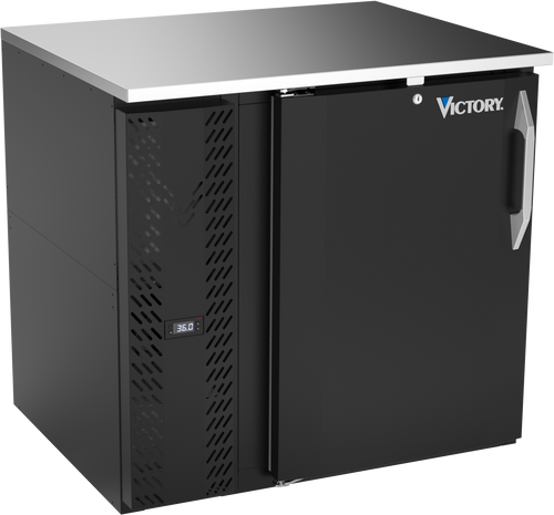 VBB36HC-F-B | 36" Solid Door Food Rated Back Bar in Black