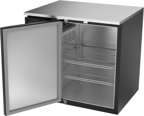 VBB36HC-F-B | 36" Solid Door Food Rated Back Bar in Black