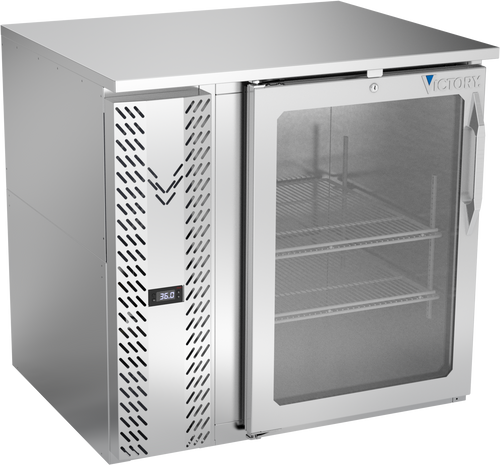 VBB36HC-G-S | 36" Glass Door Back Bar in Stainless Steel