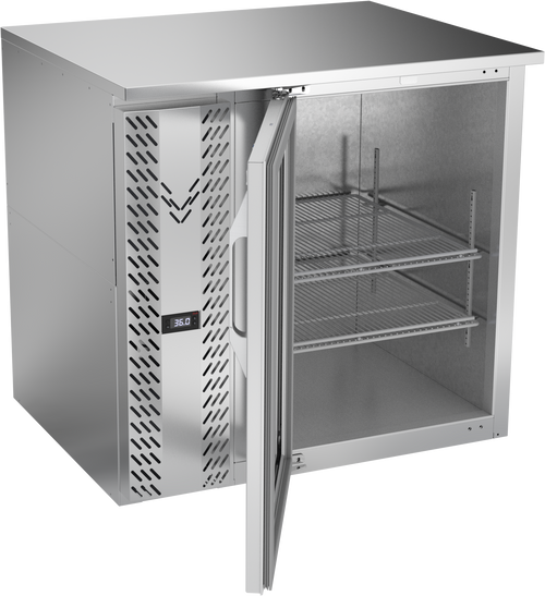 VBB36HC-G-S | 36" Glass Door Back Bar in Stainless Steel