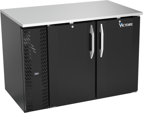 VBB48HC-B | 48" Solid Doors Back Bar in Black