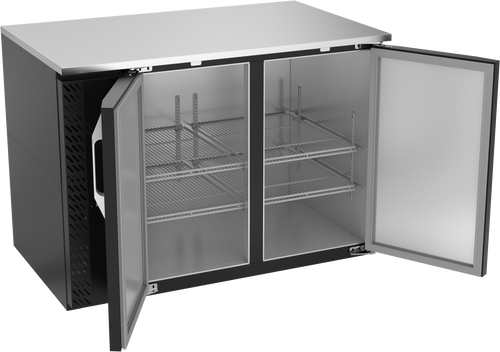 VBB48HC-F-B | 48" Solid Doors Food Rated Back Bar in Black