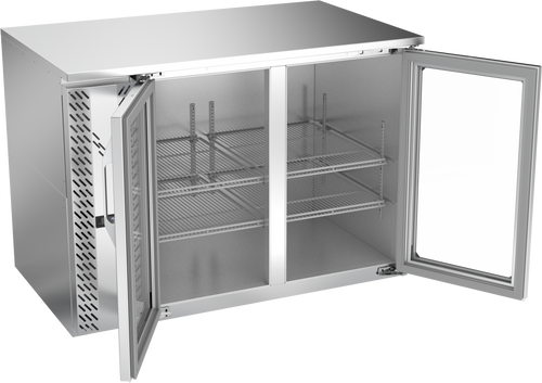 VBB48HC-FG-S | 48" Glass Doors Food Rated Back Bar in Stainless Steel