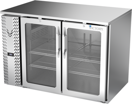 VBB48HC-FG-S | 48" Glass Doors Food Rated Back Bar in Stainless Steel