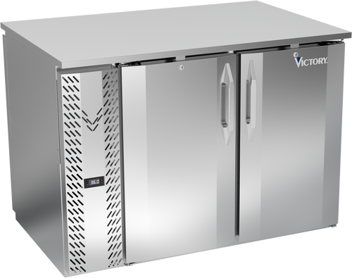 VBB48HC-F-PT-S | 48" Solid Doors Food Rated Pass-thru Back Bar in Stainless Steel