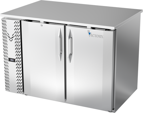 VBB48HC-F-PT-S | 48" Solid Doors Food Rated Pass-thru Back Bar in Stainless Steel