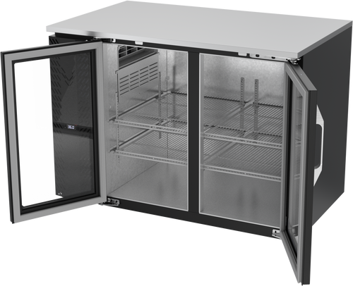 VBB48HC-G-B | 48" Glass Doors Back Bar in Black