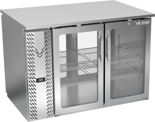 VBB48HC-G-PT-S | 48" Glass Doors Pass-thru Back Bar in Stainless Steel