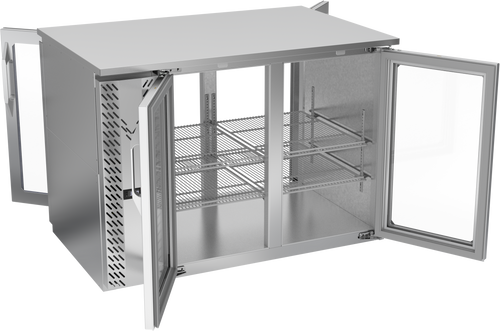 VBB48HC-G-PT-S | 48" Glass Doors Pass-thru Back Bar in Stainless Steel