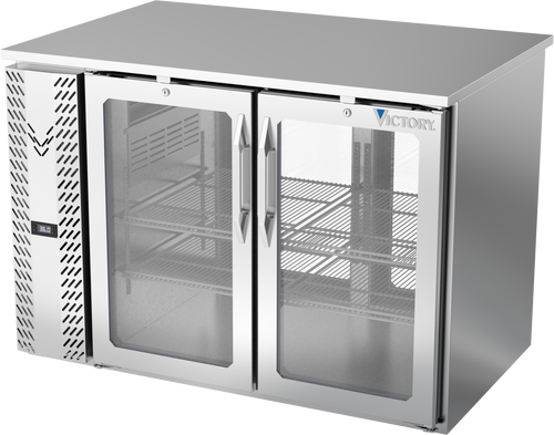 VBB48HC-G-PT-S | 48" Glass Doors Pass-thru Back Bar in Stainless Steel