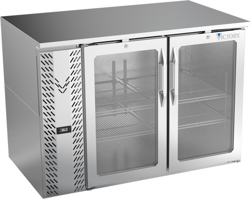 VBB48HC-G-S | 48" Glass Doors Back Bar in Stainless Steel